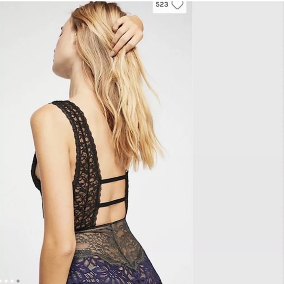NWT Free People Not Yours Paneled Lace Bodysuit M - Picture 3 of 7